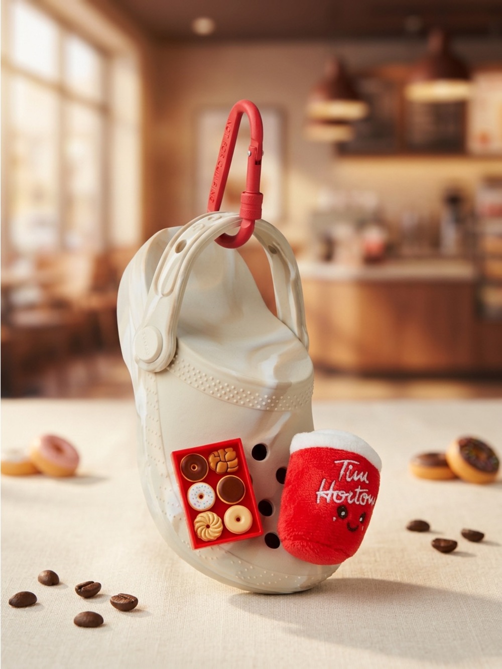 Tim Hortons x Crocs Classic Clog Pouch Bag Charm Limited Edition Keychain Sealed